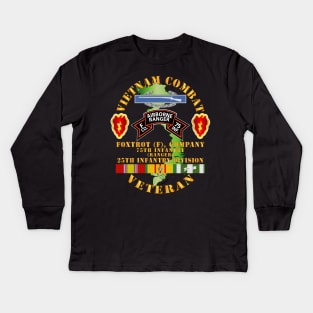 Vietnam Combat Vet - F Co 75th Infantry (Ranger) - 25th ID SSI Kids Long Sleeve T-Shirt